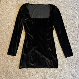 Black velvet dress